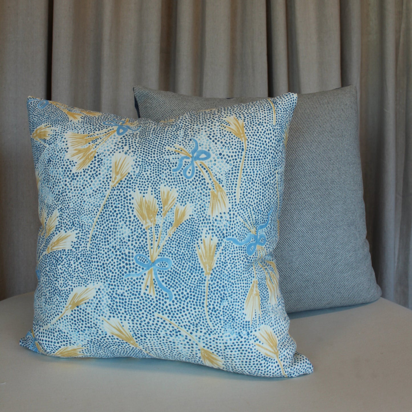 Michael Smith Templeton Fortuna in Sky Blue and Wheat Pillow Cover