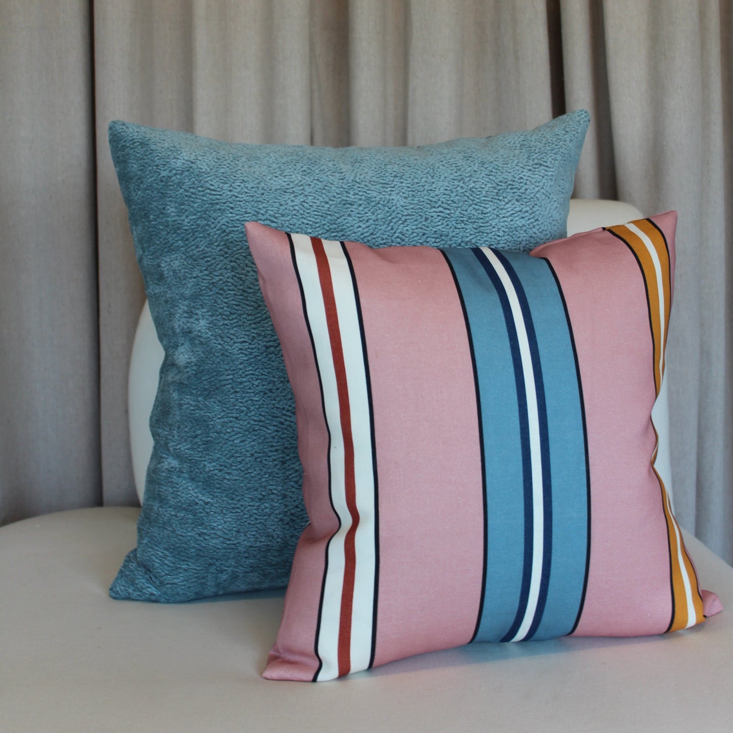 Ottoline Sporty Stripe in Pink Pillow Cover