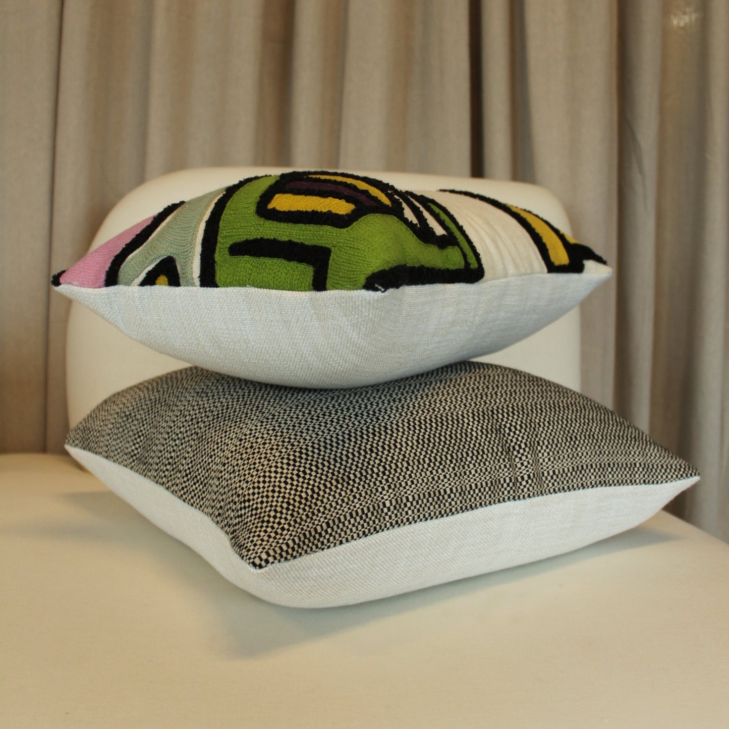 Pierre Frey Nikita in Pop with Linen Back Pillow Cover
