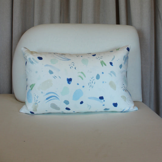 Rebecca Atwood Meadow Fabric in Blue Morning Pillow Cover