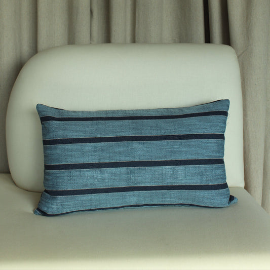 Rebecca Atwood Market Stripe in Navy with Linen Back Pillow Case