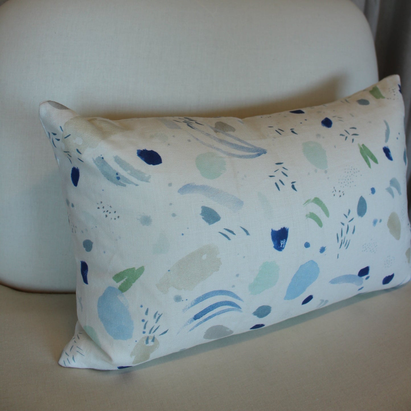 Rebecca Atwood Meadow Fabric in Blue Morning Pillow Cover
