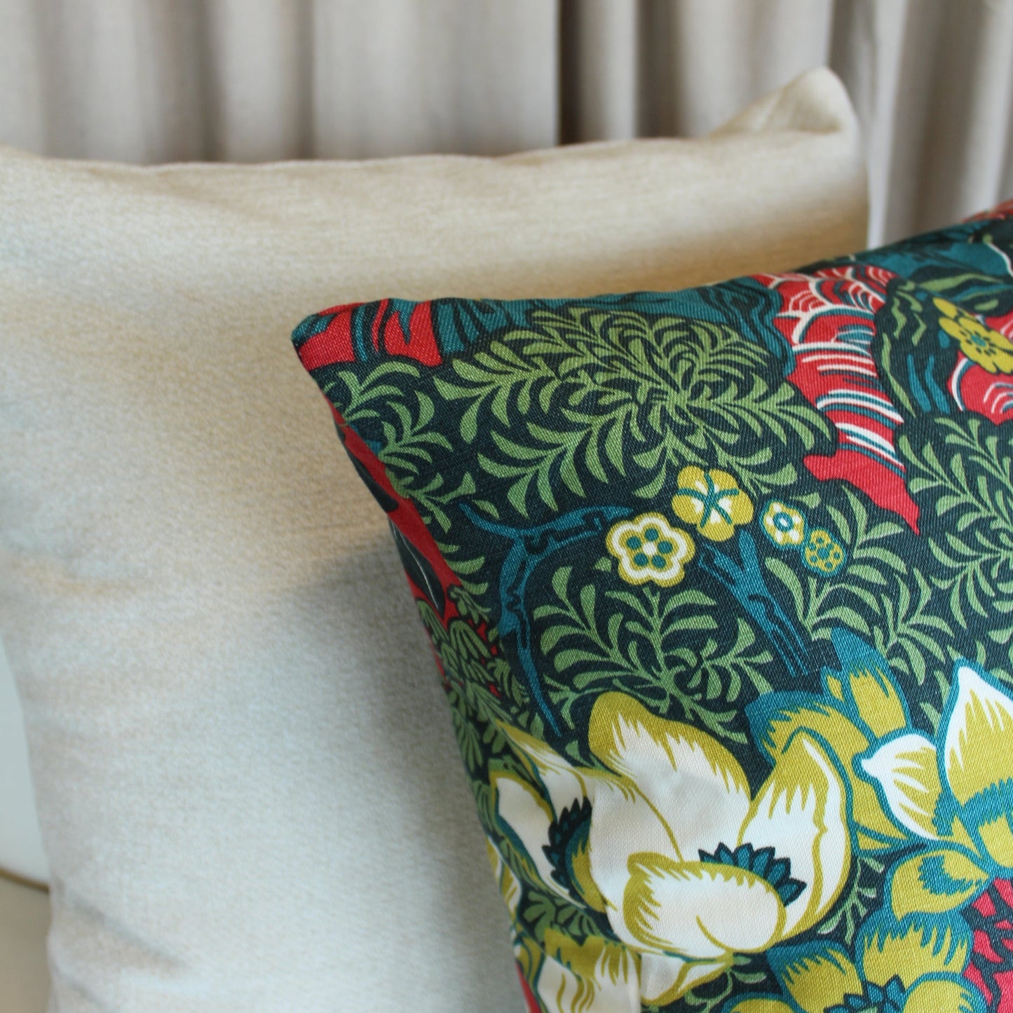 Schumacher Shanghai Peacock in Cerise Pillow Cover