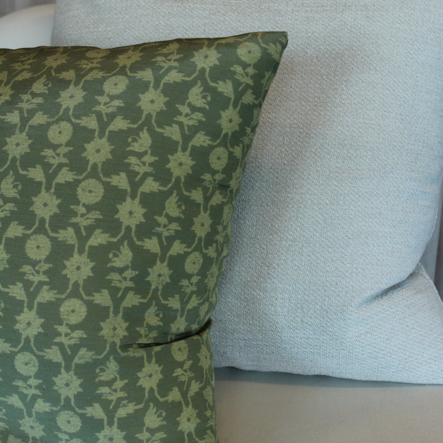 Zak & Fox Madhuban in Green Pillow Cover