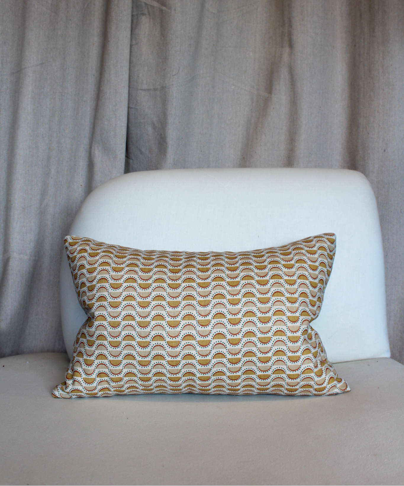 Vanderhurd Ophelia Linen Back Sand & Coral Pillow Cover