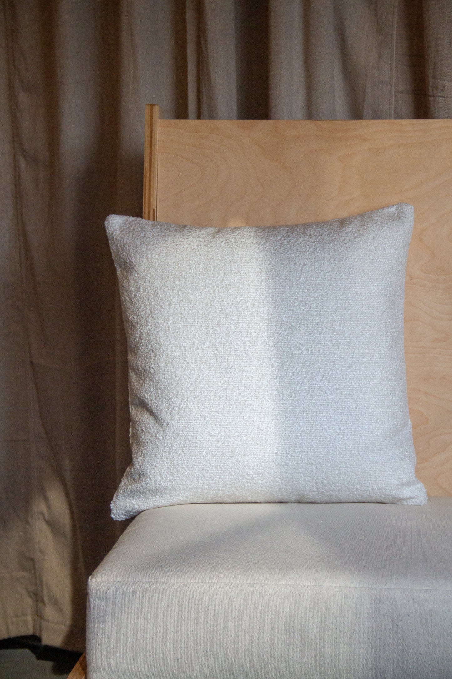 White Chenille Boucle Pillow Cover