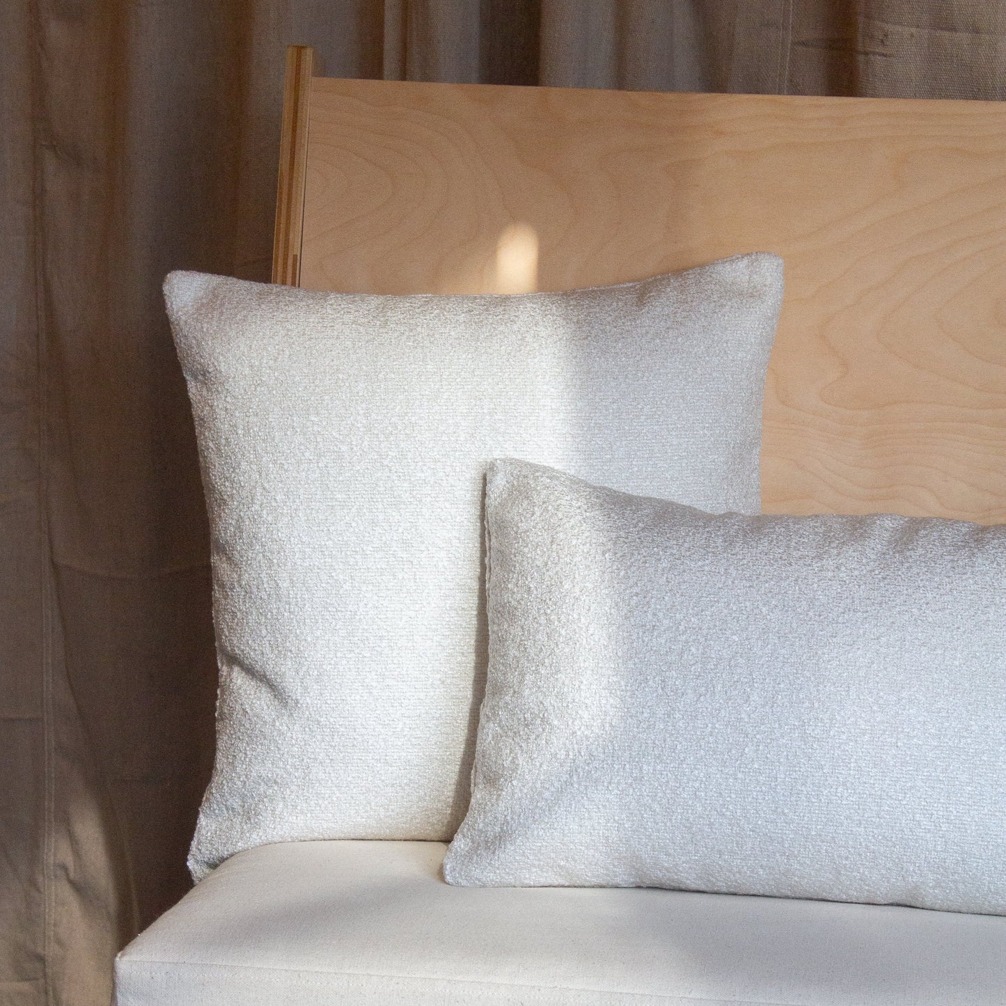 White Chenille Boucle Pillow Cover