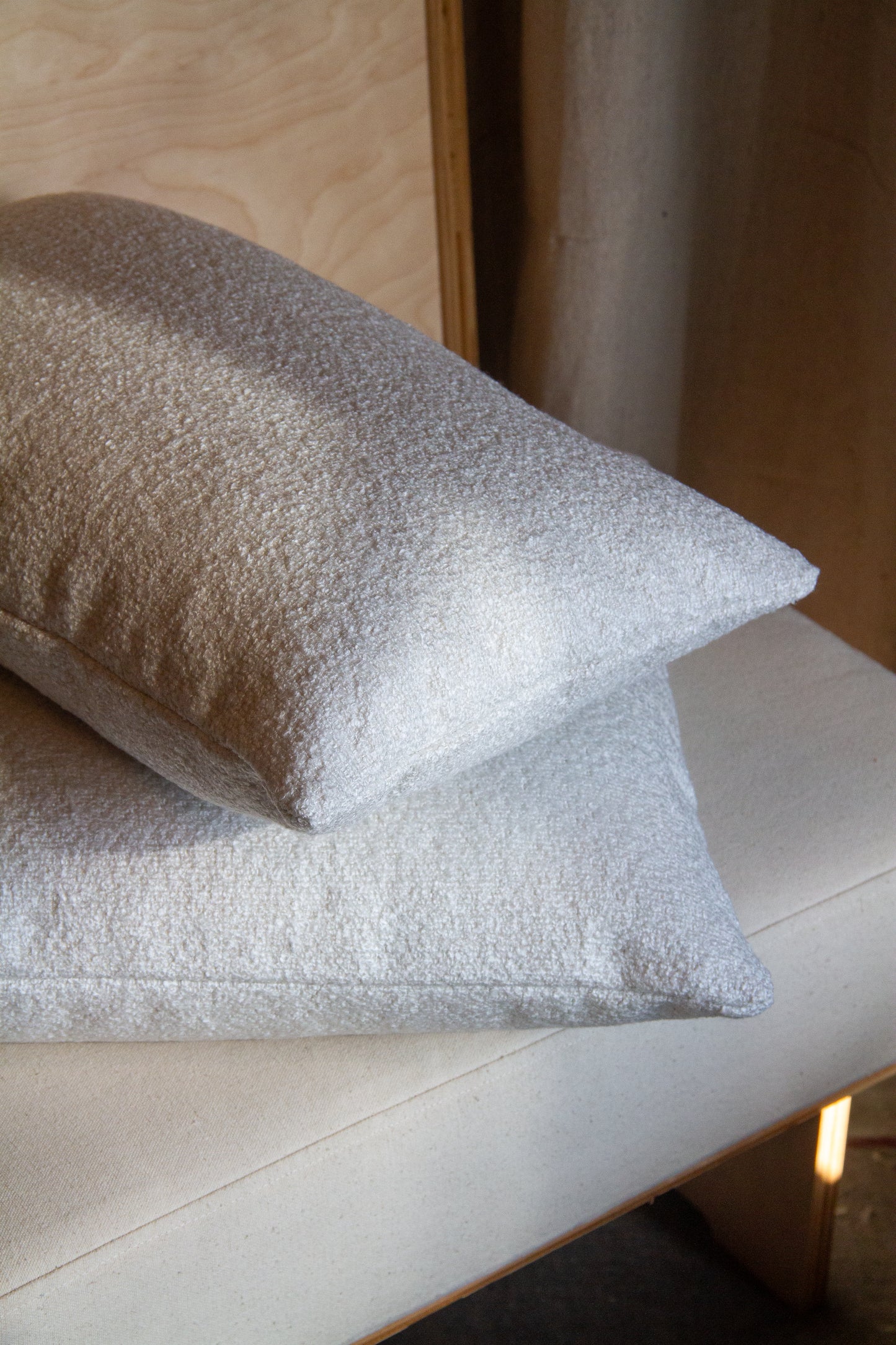 White Chenille Boucle Pillow Cover