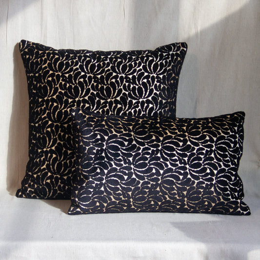 BDDW in Black Floral Velvet Pillow Cover