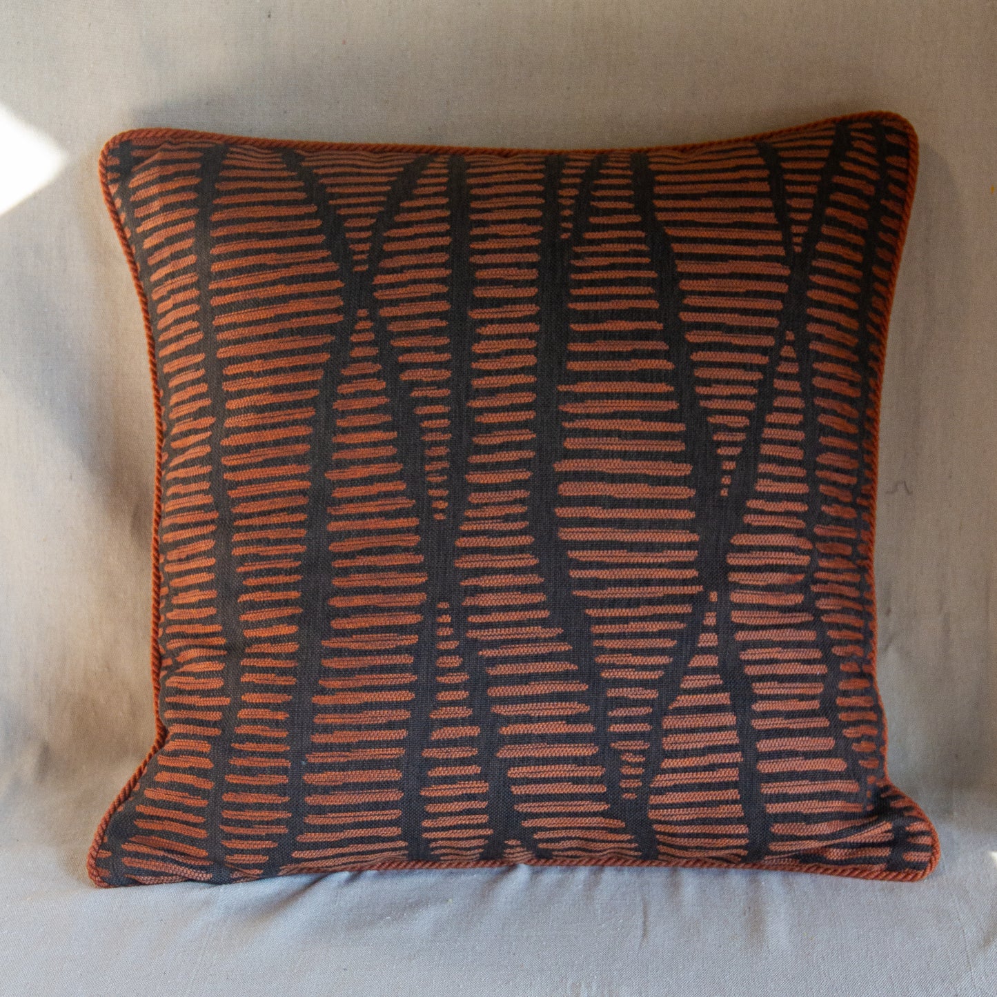 Threads by Sole Viola in Persimmon with Cord Trim Pillow Cover