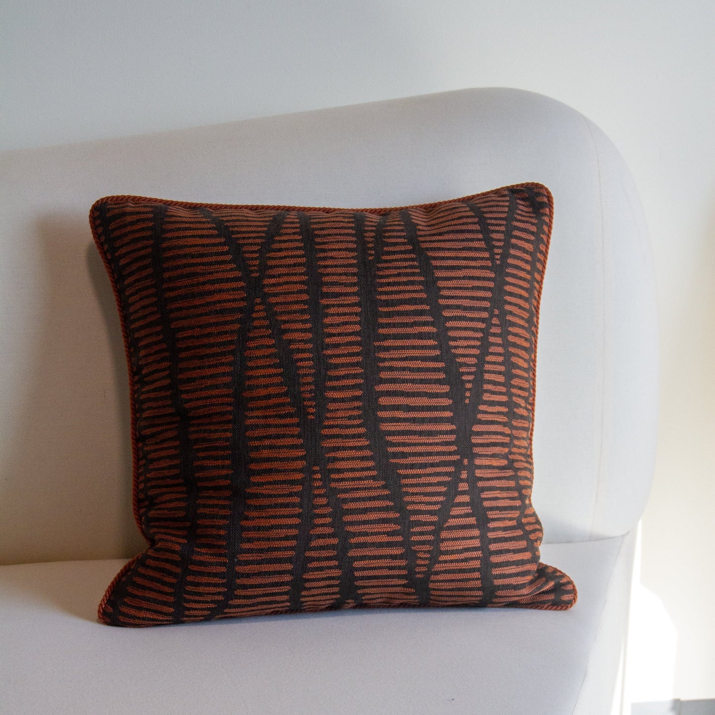 Threads by Sole Viola in Persimmon with Cord Trim Pillow Cover