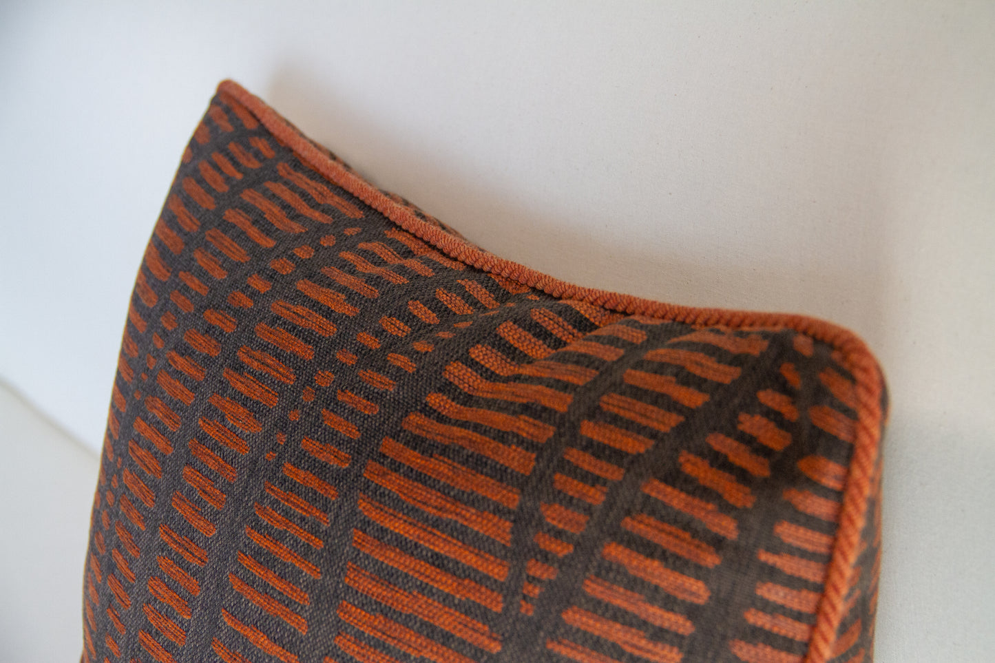 Threads by Sole Viola in Persimmon with Cord Trim Pillow Cover