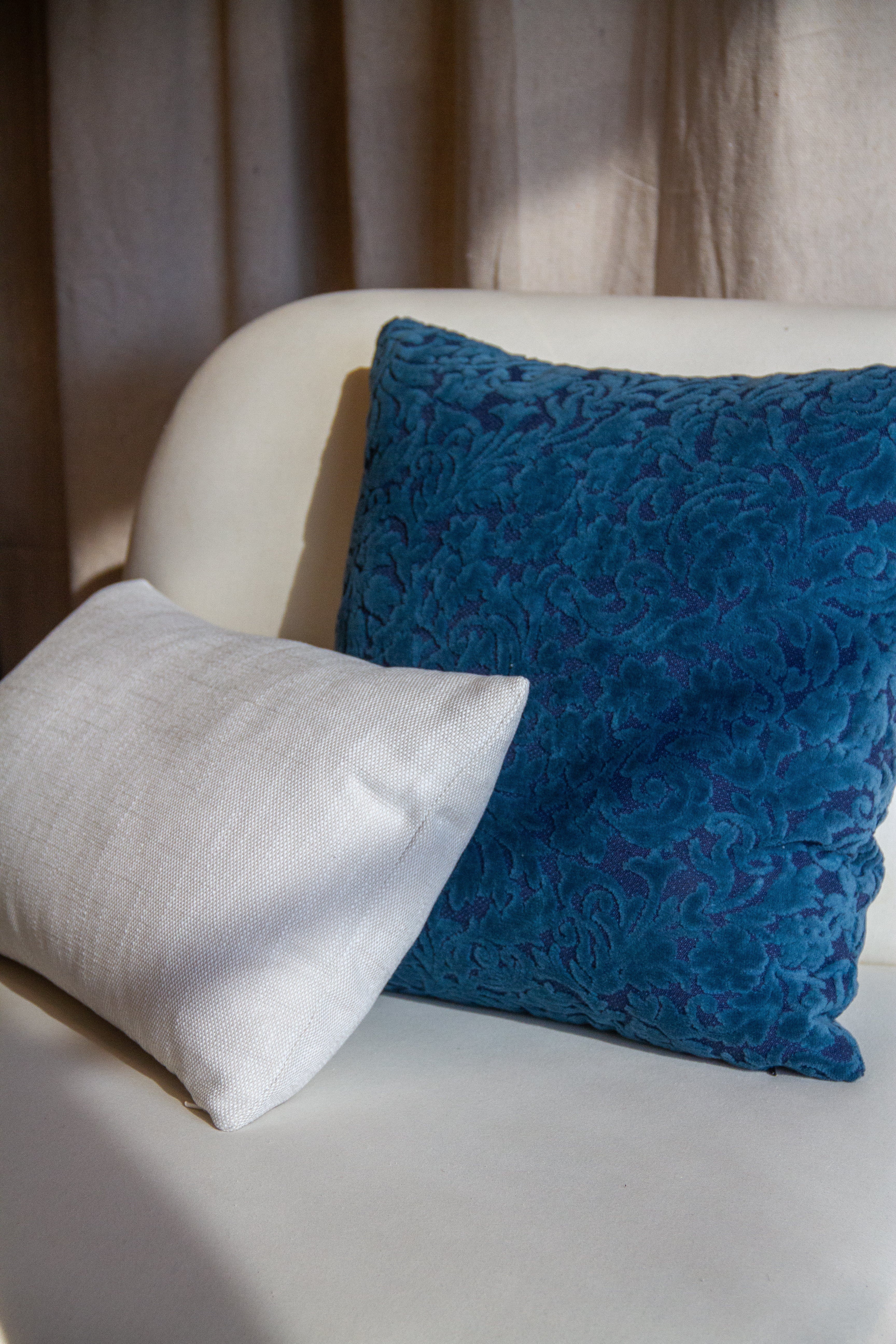 Navy Paisley Pillow Cover 18x18