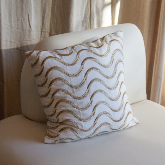 Casamance Houle in Blanc Pillow Cover