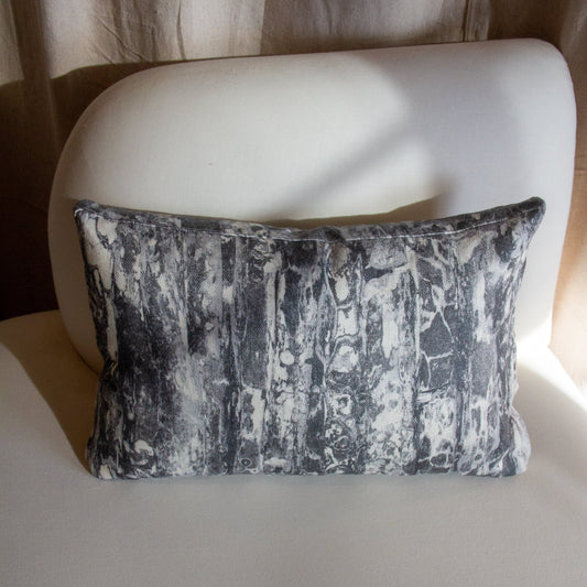 Abstract Print in Gray Box Pillow Cover