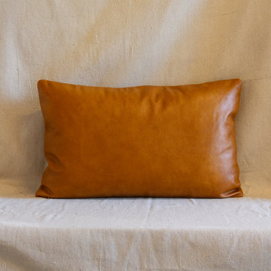 Tan Leather Pillow Cover