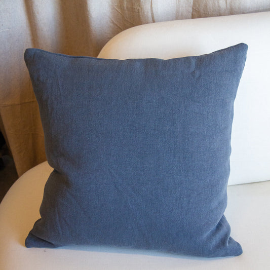 Storm Blue Linen Pillow Cover