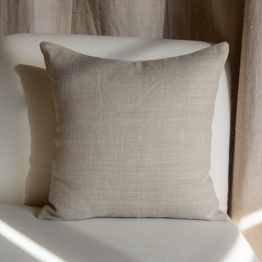 Canvas Linen in Natural Pillow Cover