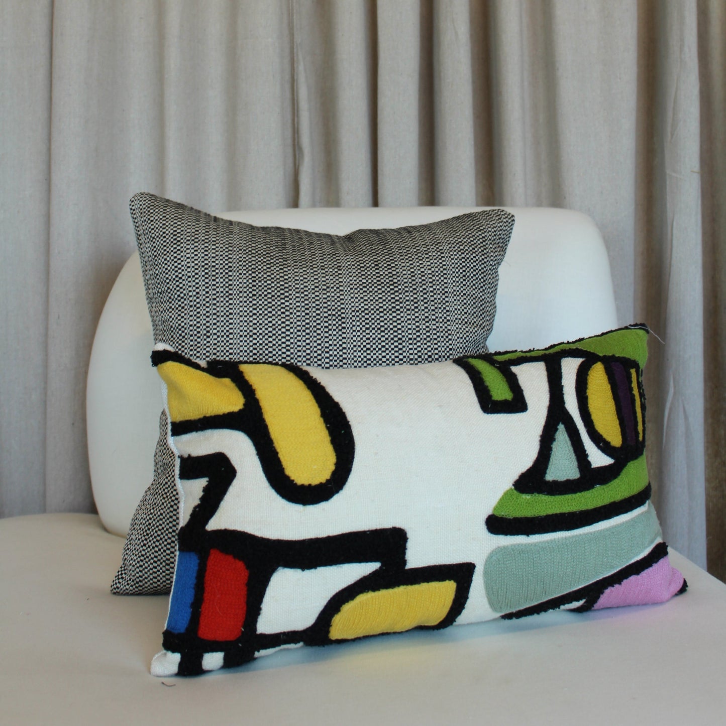 Pierre Frey Nikita in Pop with Linen Back Pillow Cover