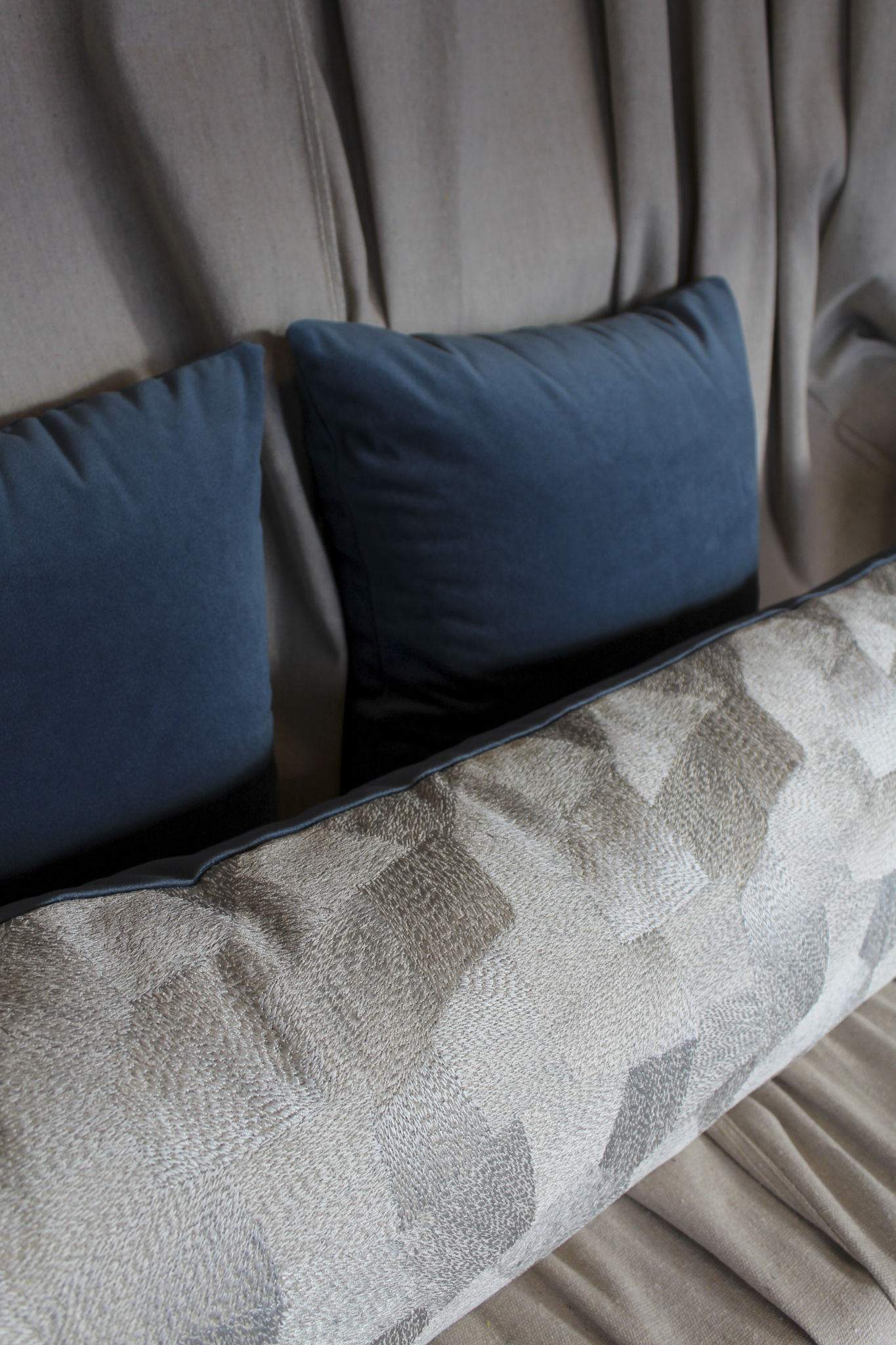 Holly Hunt with James Dunlop Back Geode & Vela Harbor Latte Pillow Cover