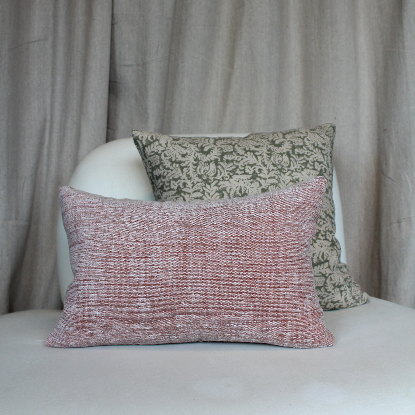 Maria Flora Ash Terracotta Pillow Cover