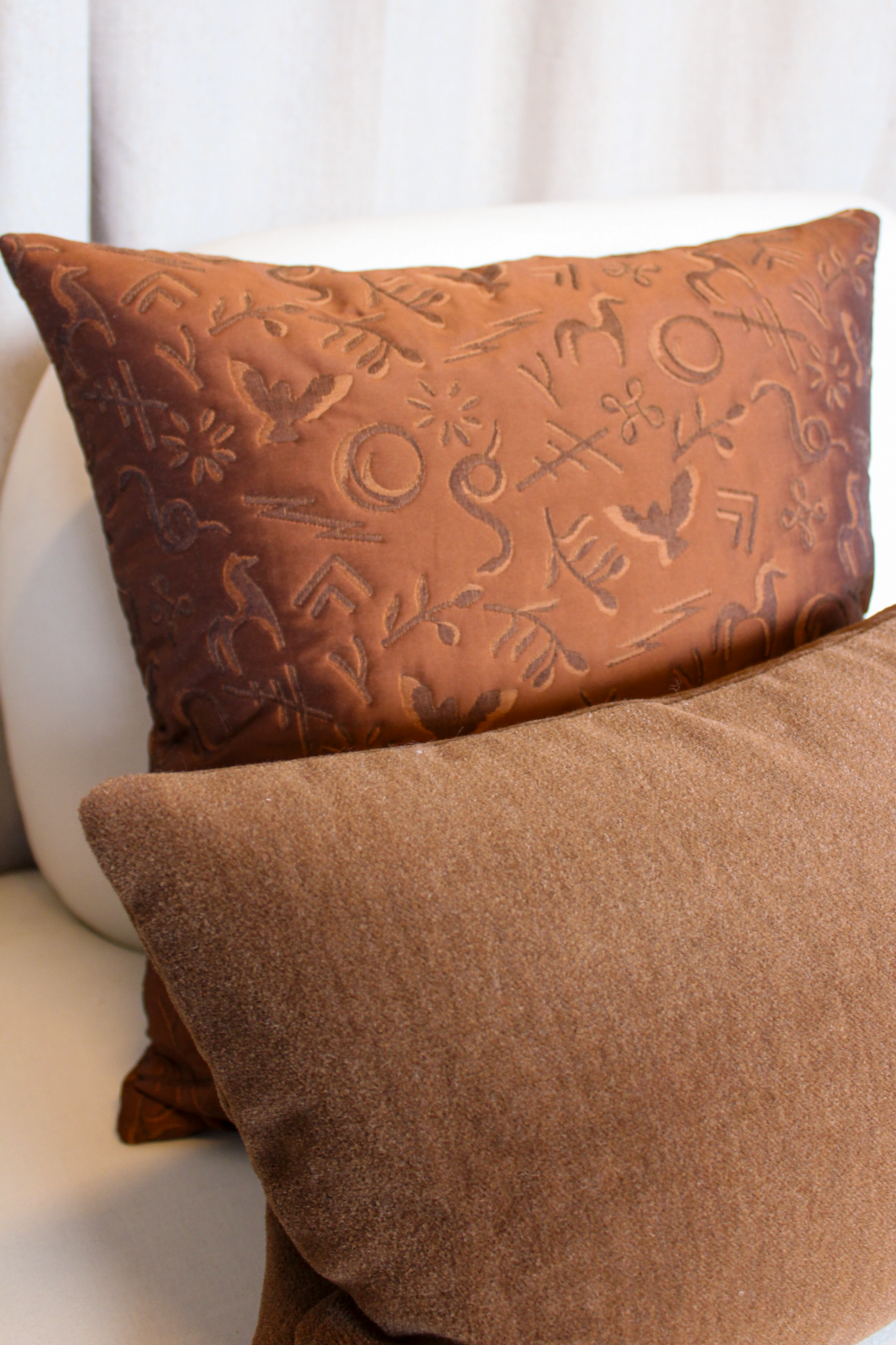 Schumacher Alpaca Velvet Praline Pillow Cover